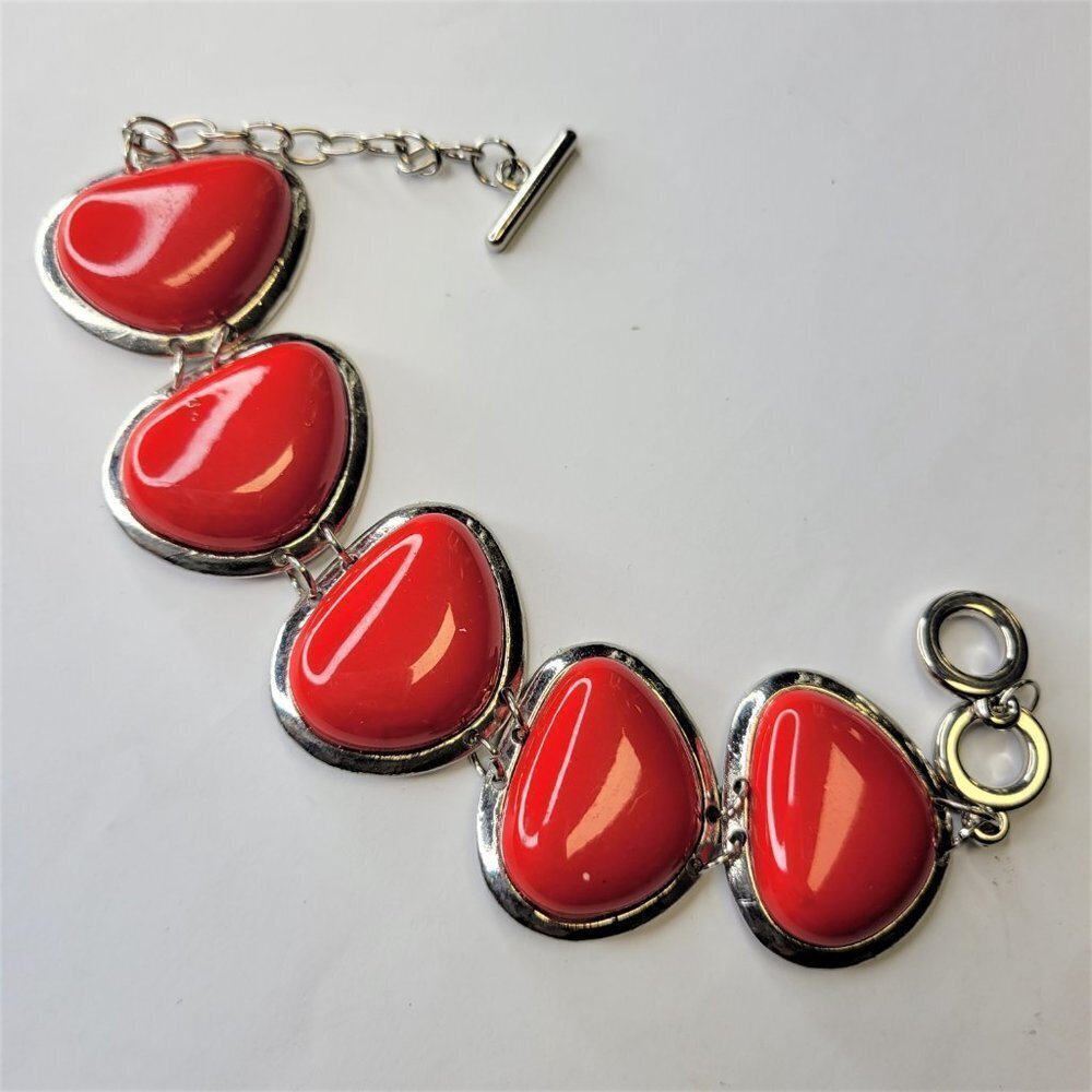Red Coral Toggle Bracelet